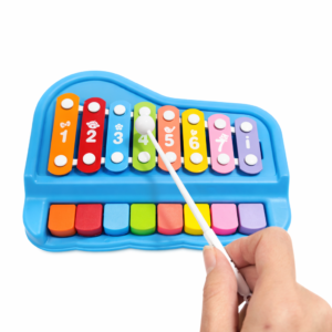 2 u 1 dečiji metalofon i klavir – muzička igračka za decu – roze ili plava