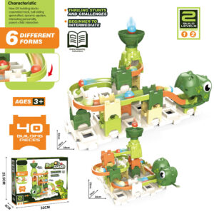 diy dinosaur ball track blocks 40 kom | edukativna staza sa lopticama za decu 3+ | stem igračka, 6 kombinacija