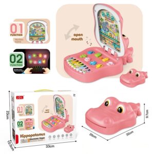 hipopotam 2u1 dečija muzička igračka – elektronske orgulje i igra sa kuglicama